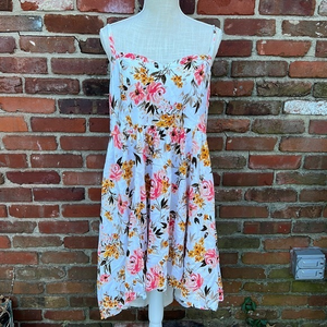 Torrid Floral Dress - White, Pink, Yellow